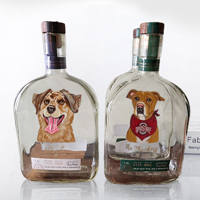 Custom Whiskey Bottles with Pet Portraits