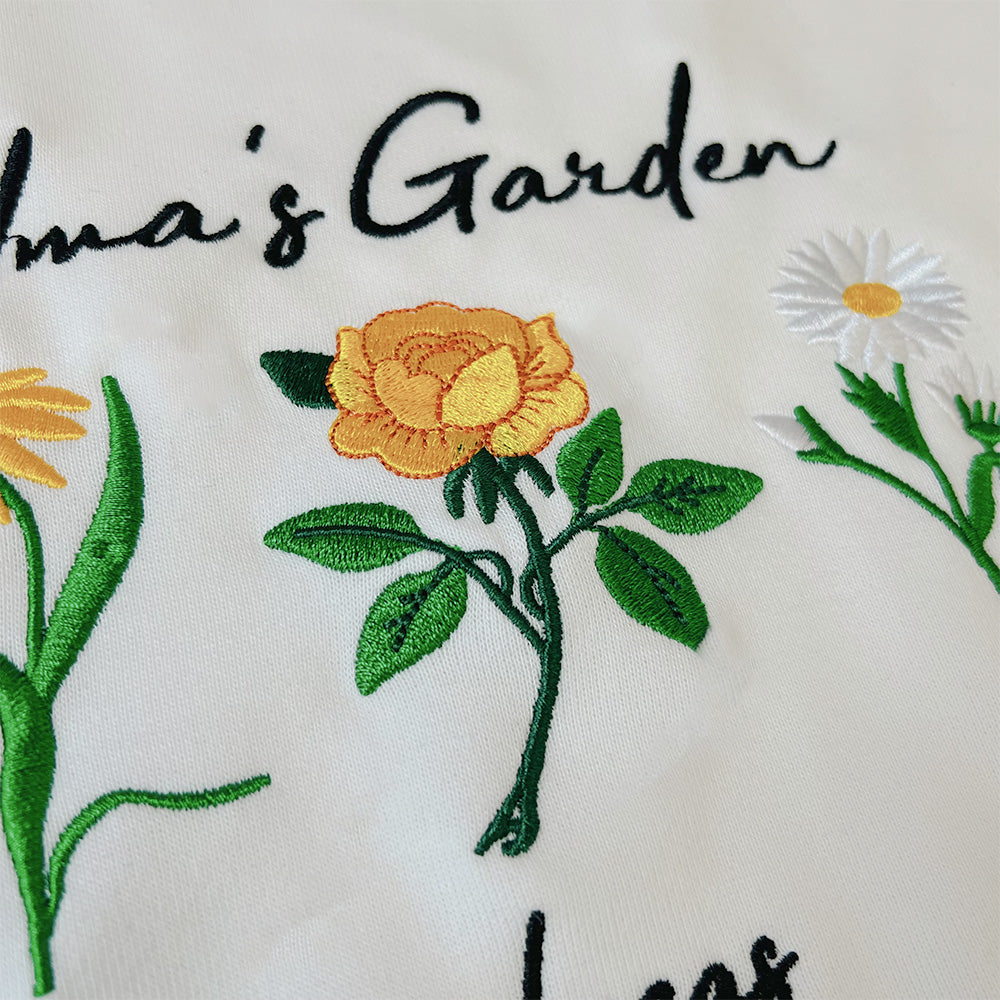 Custom Embroidered Birth Month Flower Sweatshirt/Hoodie for Mom and Grandma