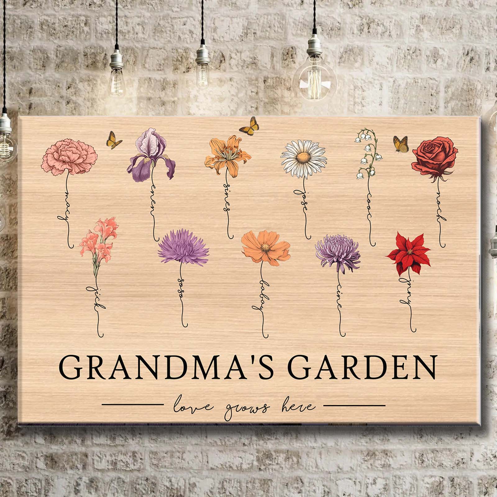 Personalized Birth Month Flower Canvas