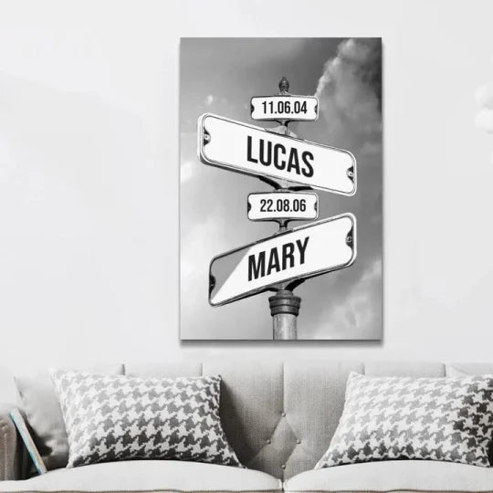 Personalized Canvas With Names And Dates