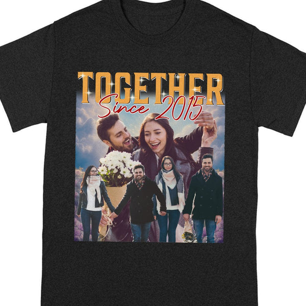 Custom Photo Couple Together Gift For Husband Wife Shirt