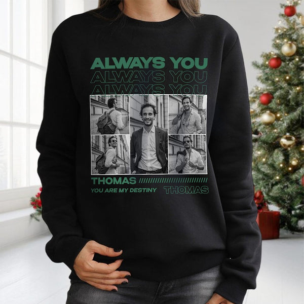 Custom Photo Always You Girlfriend Boyfriend Vintage Couple Shirt