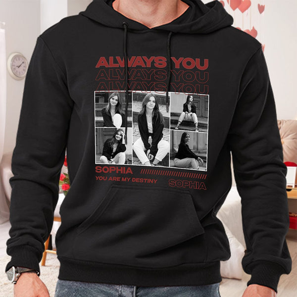 Custom Photo Always You Girlfriend Boyfriend Vintage Couple Shirt