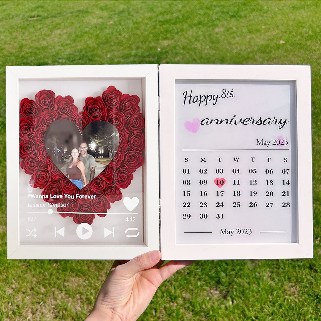 (Love With Song) New Custom Music Flowers Frame with Anniversary