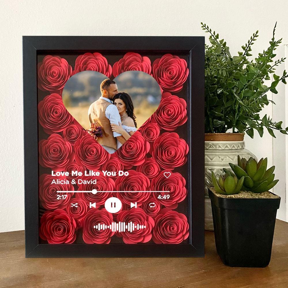 Personalized Photo Flower Shadow Box