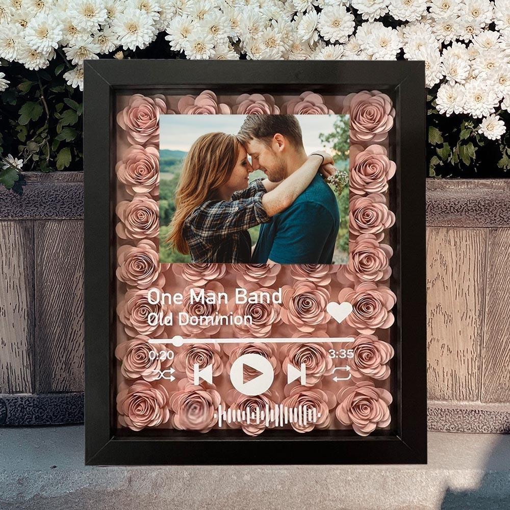 Personalized Flower Shadow Box With Photo