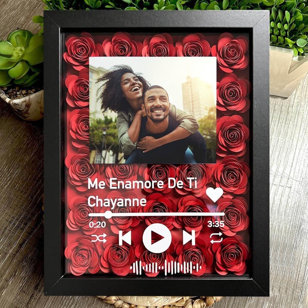 Personalized Flower Shadow Box With Photo