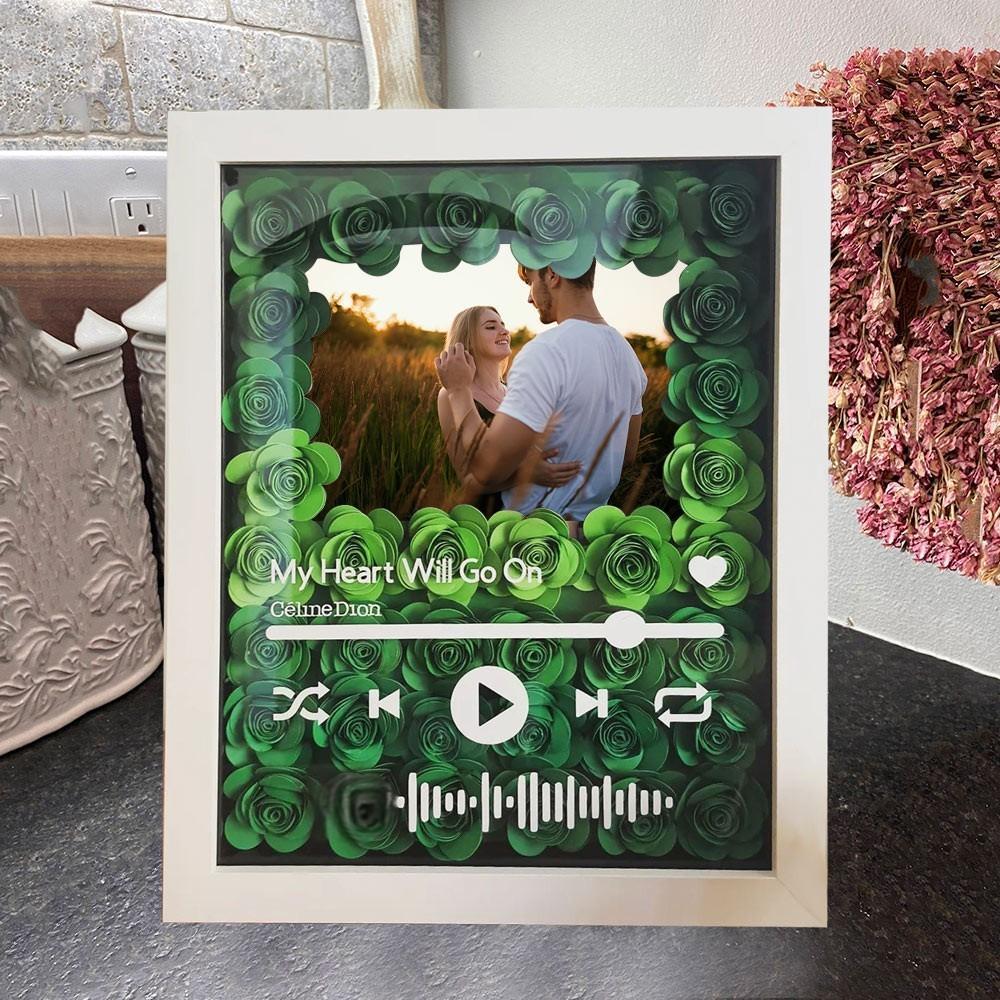 Personalized Flower Shadow Box With Photo