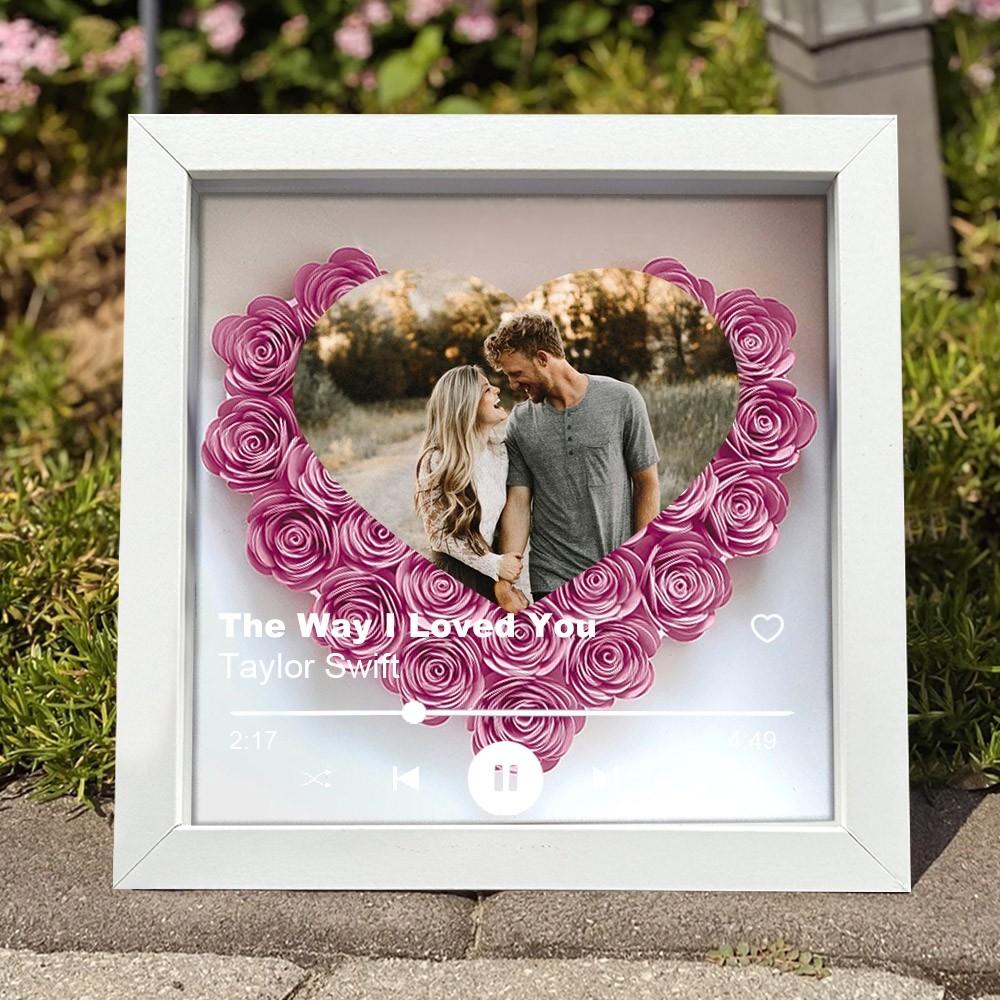 Personalized Music Album Flower Shadow Box