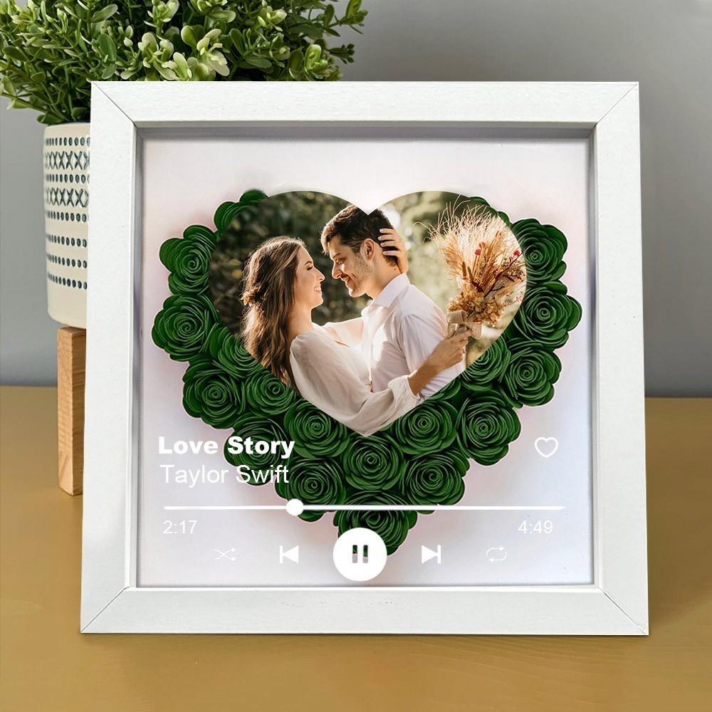 Personalized Music Album Flower Shadow Box