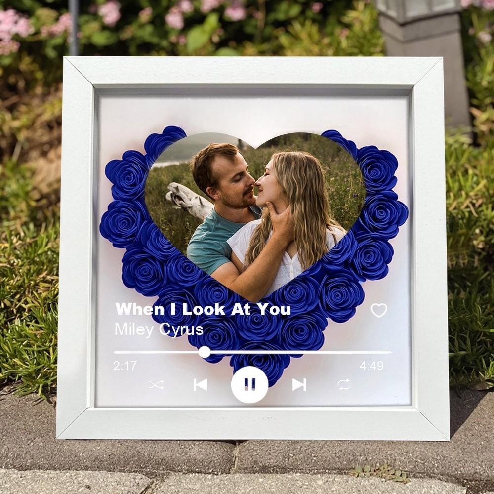 Personalized Music Album Flower Shadow Box