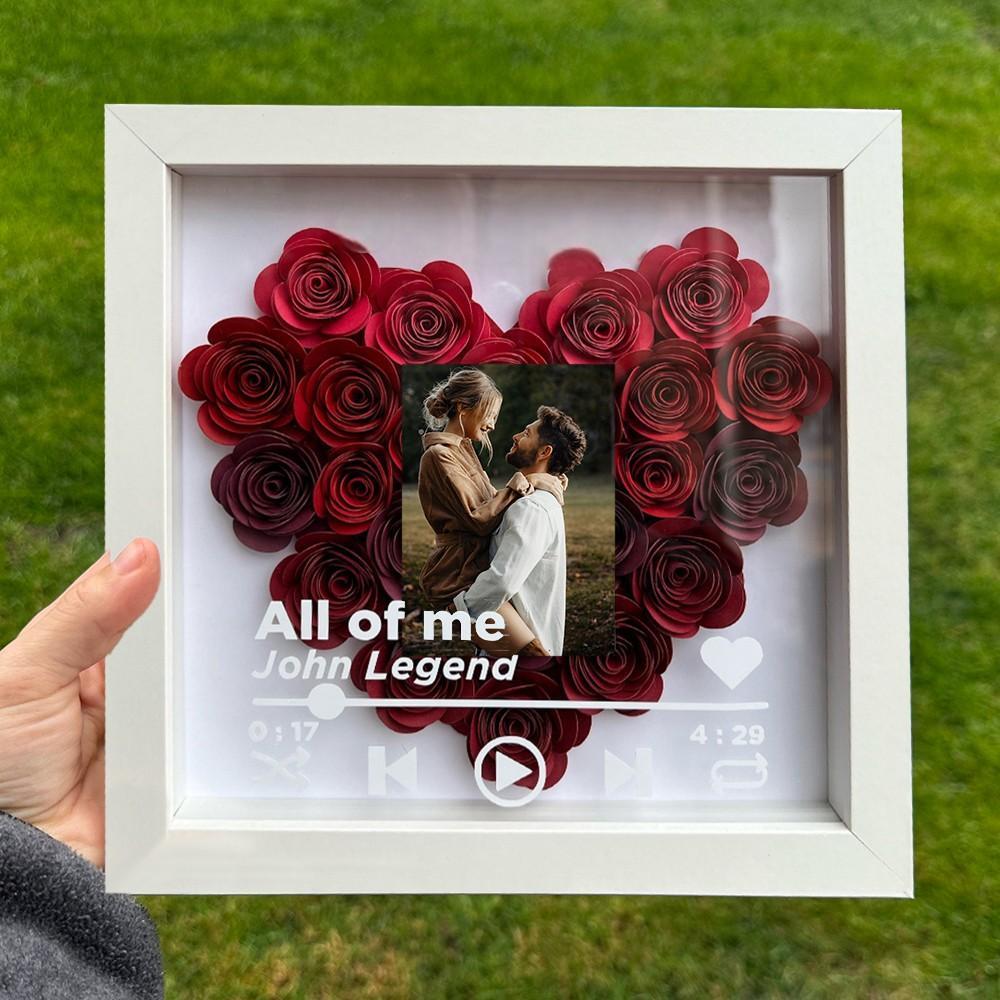 Custom Couple Photo Flower Shadow Box