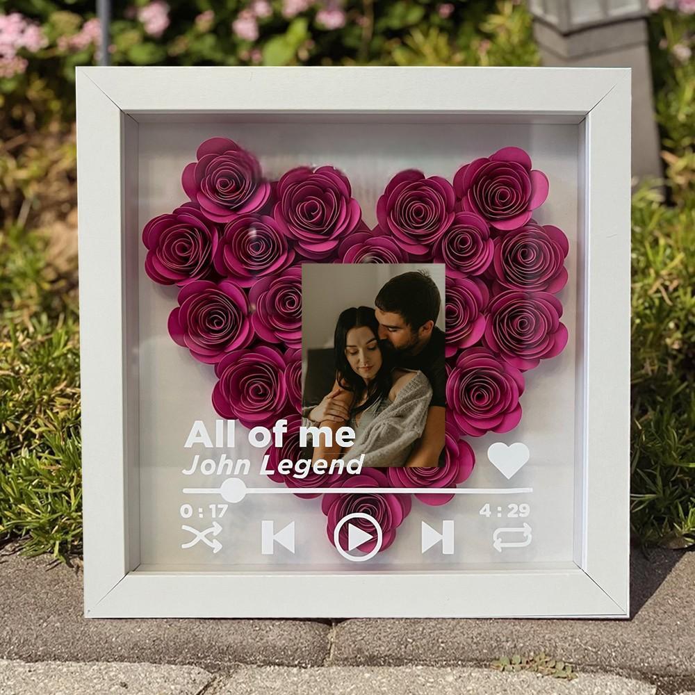 Custom Couple Photo Flower Shadow Box