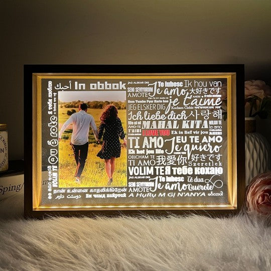 Love in Every Language Lightbox A Romantic Personalized Gift