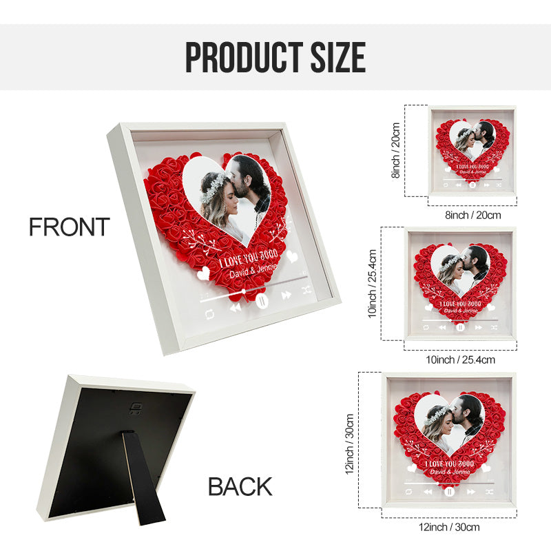 Custom Photo I Love You 3000 Flower Shadow Box