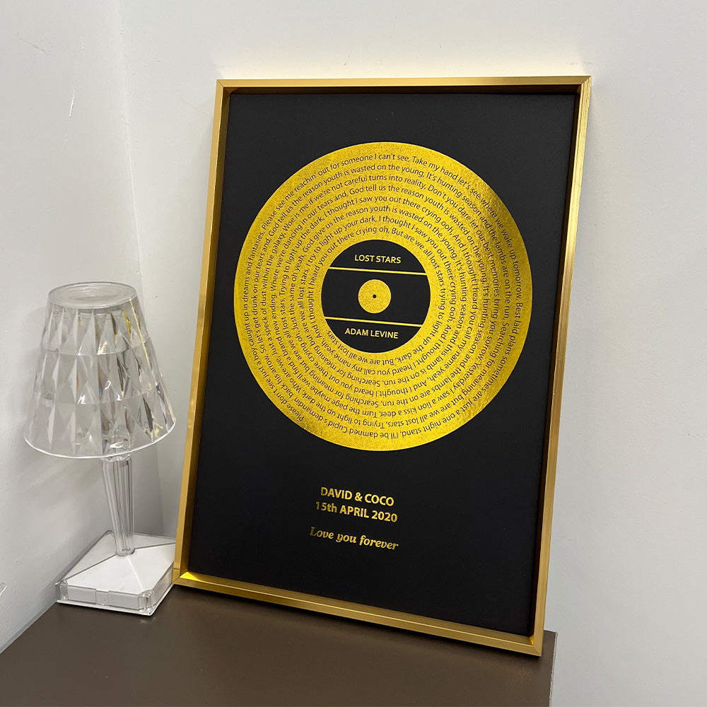 Custom Foil Metallic Song Lyrics Record Art Frame