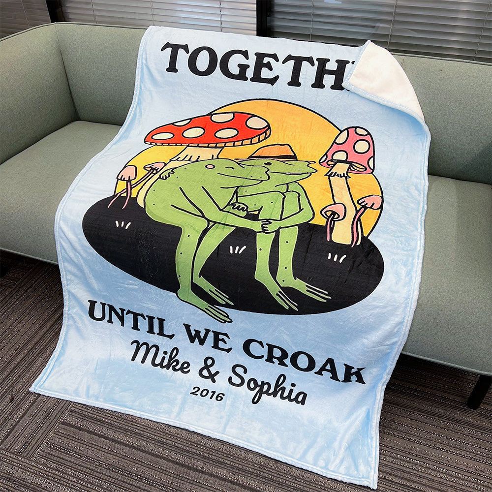 ⭐️Personalized Frog Illustration Blanket Together Until We Croak Style 3