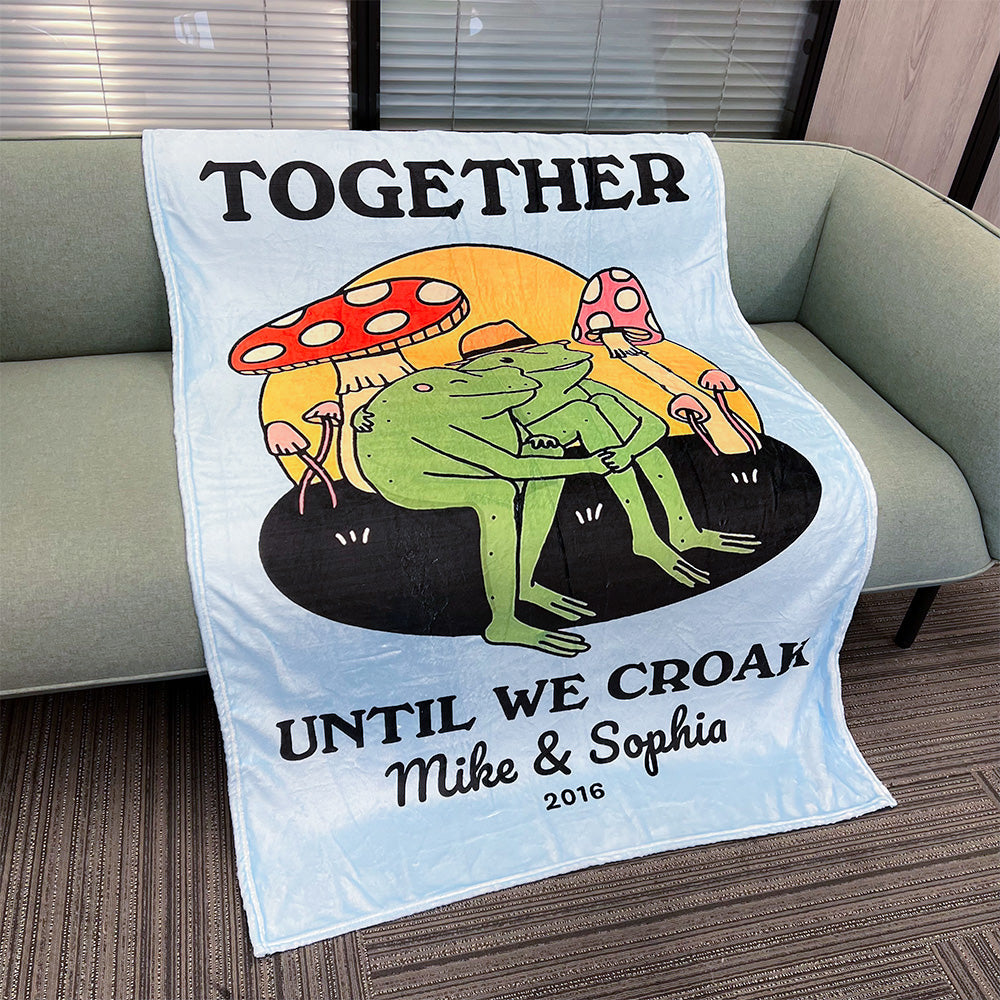 ⭐️Personalized Frog Illustration Blanket Together Until We Croak Style 3