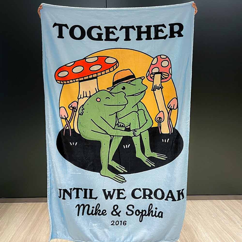 ⭐️Personalized Frog Illustration Blanket Together Until We Croak Style 3