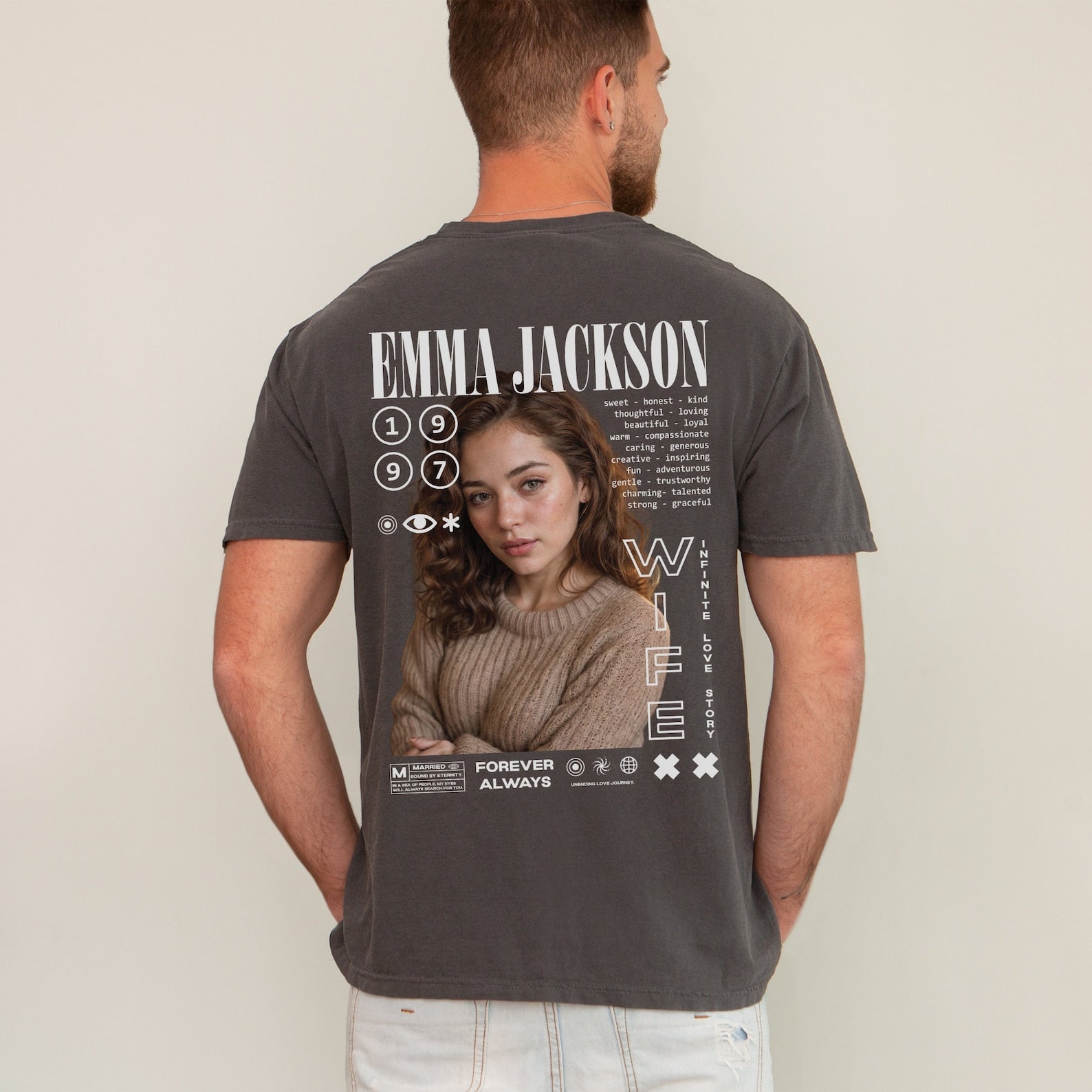 Custom Photo Face Couple Vintage Sweatshirt/Tee For Valentine's Day