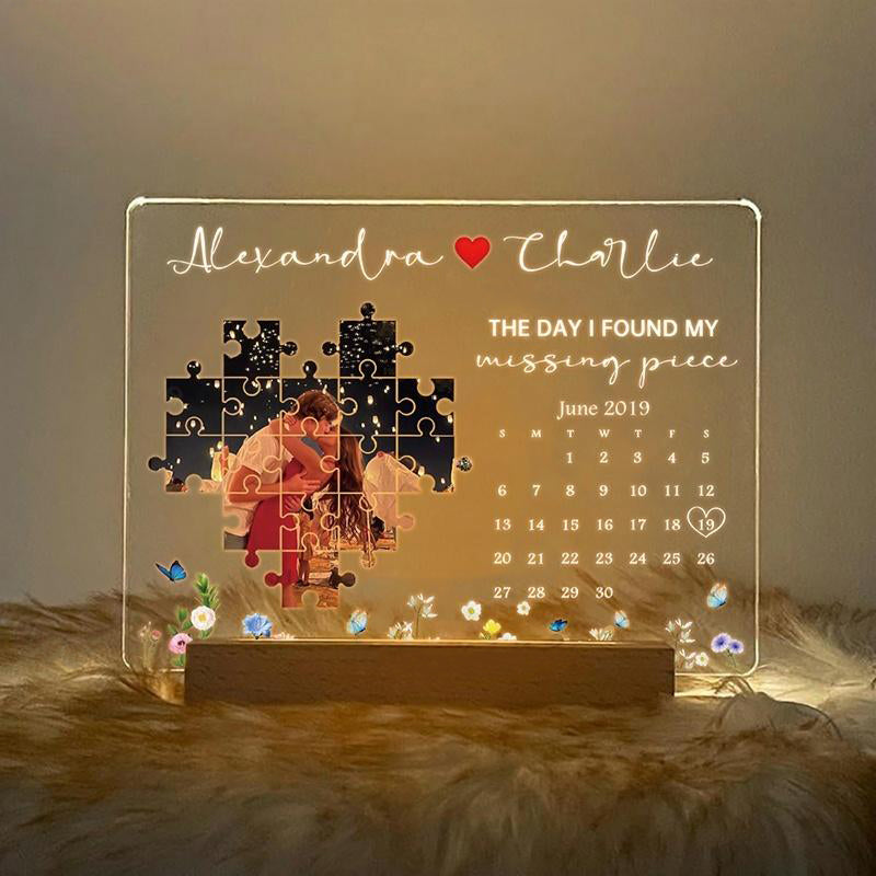 ⭐️The Day I Found My Missing Piece Lightbox Personalized Gift