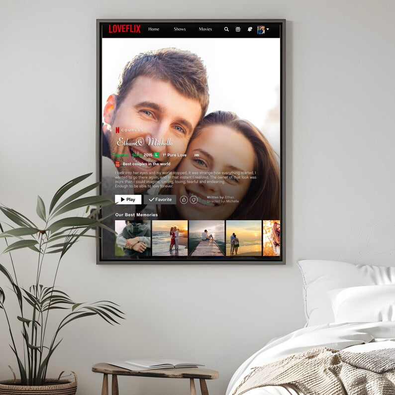 Custom Photo Couple Portrait Movie Frame