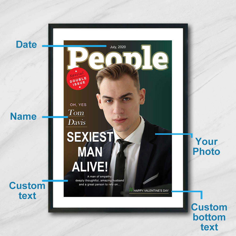 Custom People Magazine Cover Frame Anniversary Gift