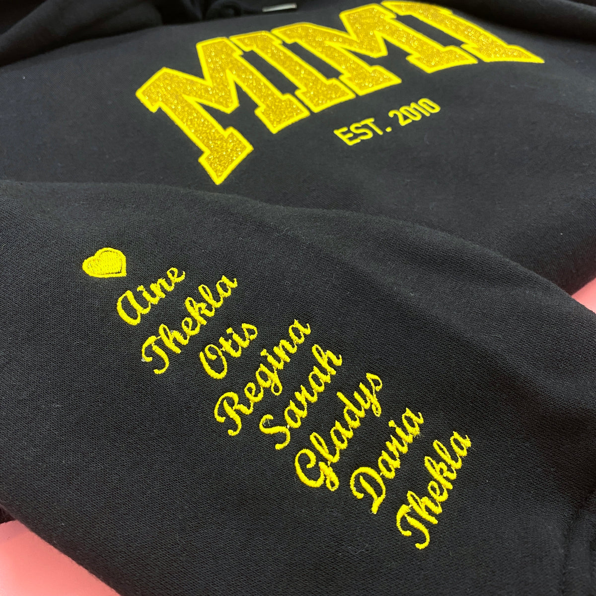 Custom Embroidered Applique Glitter Mama Sweatshirt - Gift for Mom