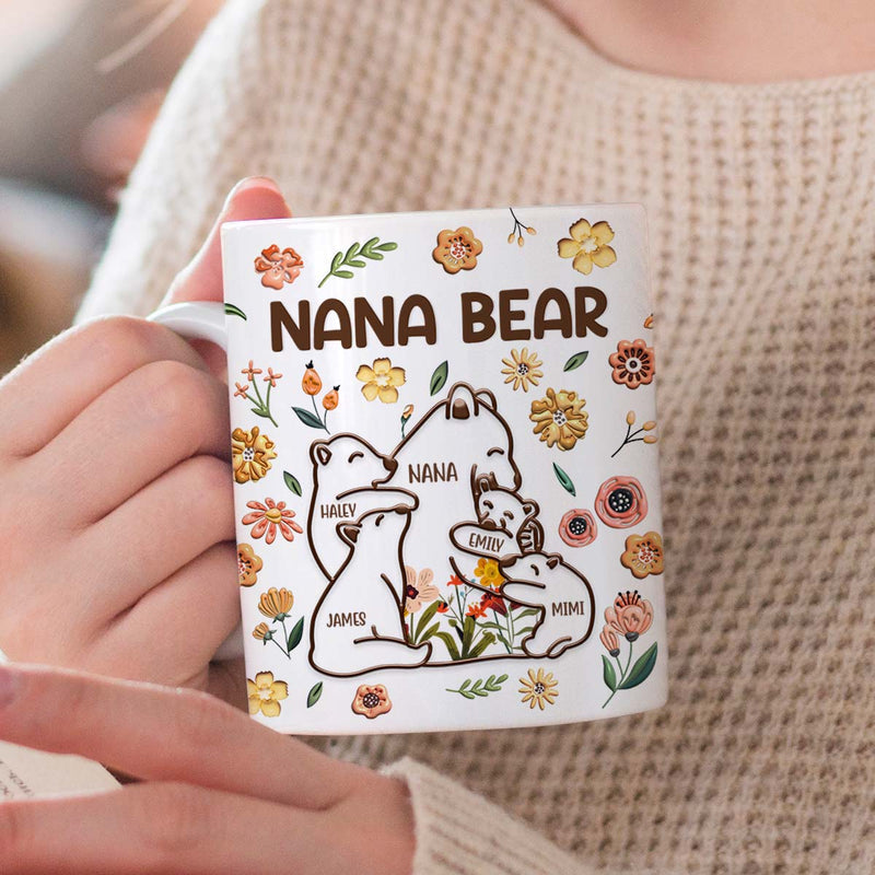 Mama Bear - Customized Personalized Mug - Family Gift For Mom Mother Daughter Son