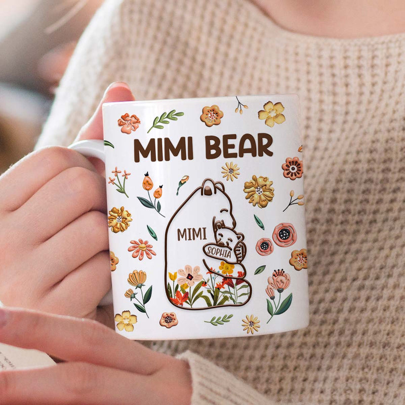 Mama Bear - Customized Personalized Mug - Family Gift For Mom Mother Daughter Son