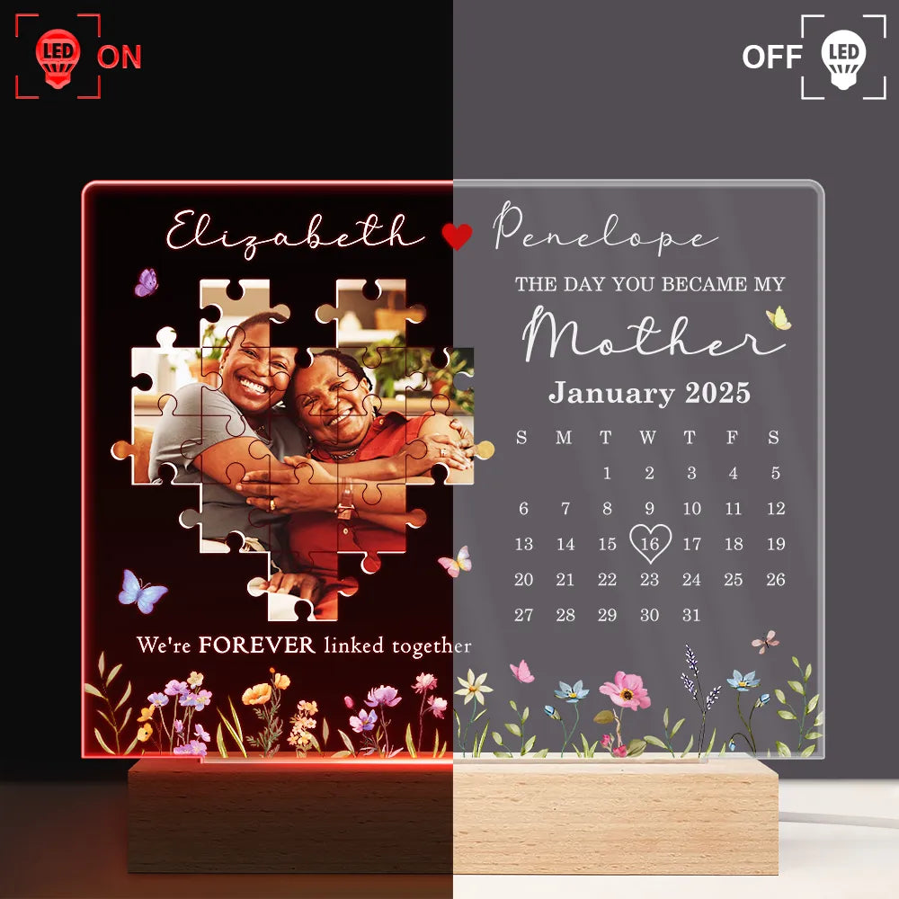 Custom Photo Calendar The Day You Became My Mother Light Night