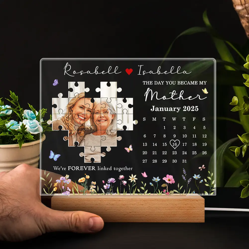 Custom Photo Calendar The Day You Became My Mother Light Night