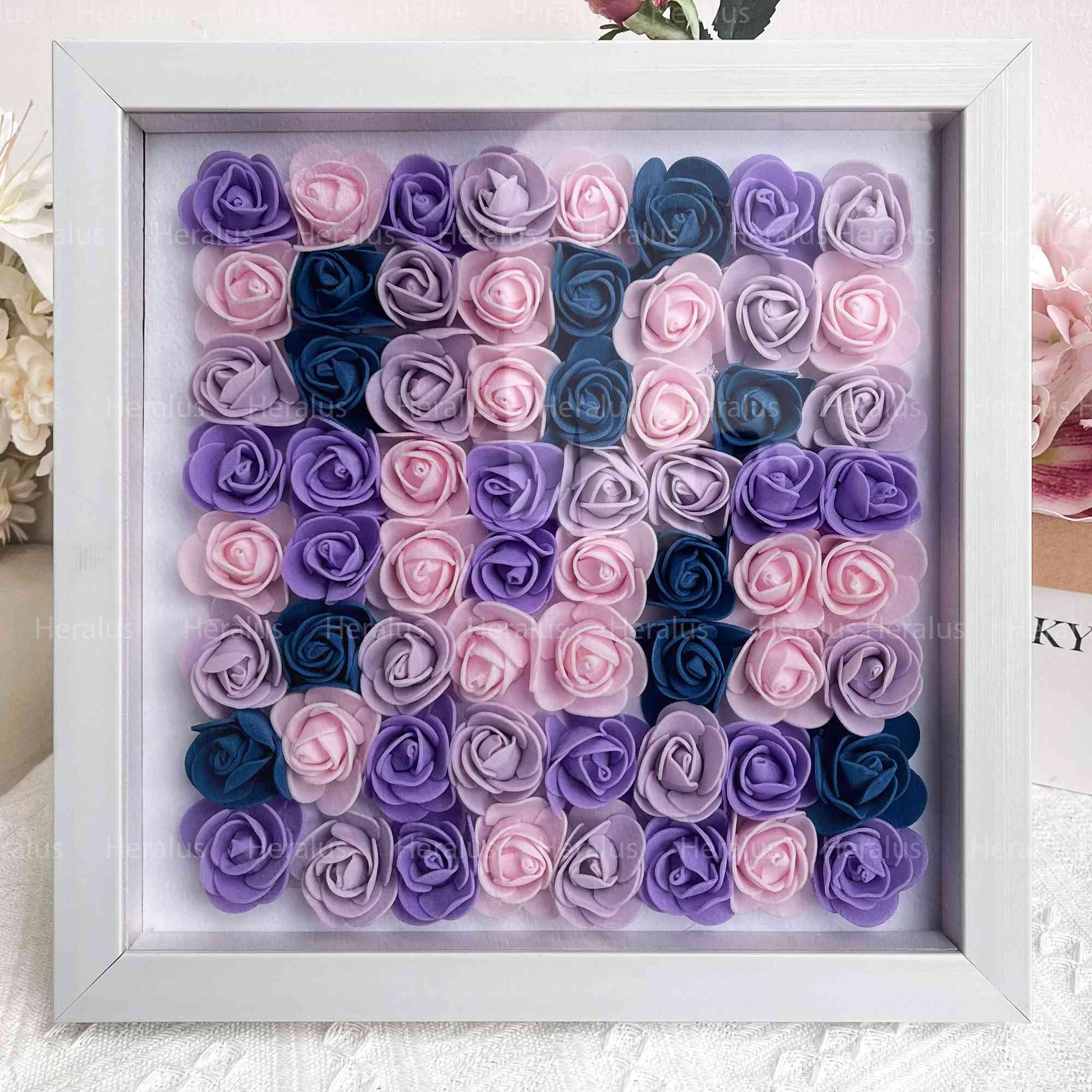 Personalized Hand Holding Mum Flower Shadow Box