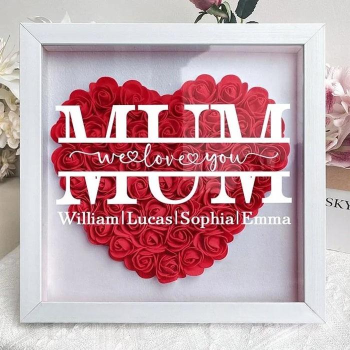 Mom We Love You - Personalized Flower Shadow Box-Mother's Day Sale!