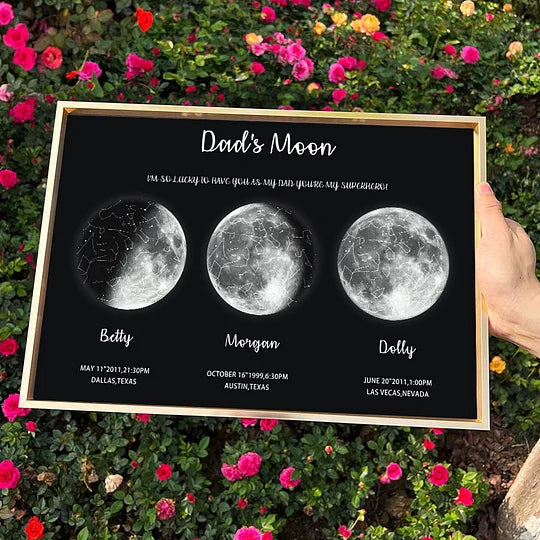 🌔 Customized Special Anniversary Moon Night Sky Family Gift - Mommy's Universe, Dad Moon