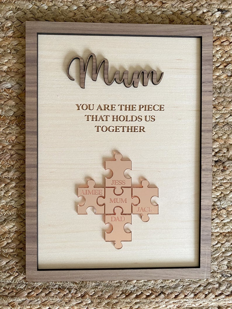 Personalised Mothers Day Wood Puzzle Gift