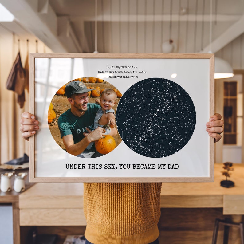 Personalized The Night You Became My Dad Star Map Frame Gift