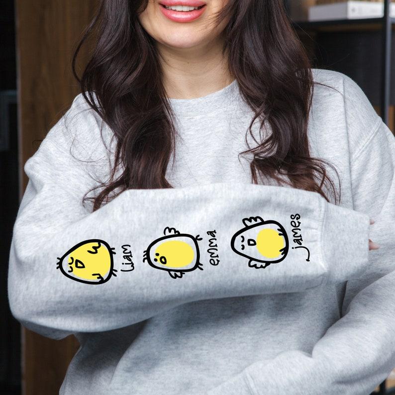 Custom Chicken Mama Hen Sweatshirt With Kids Names