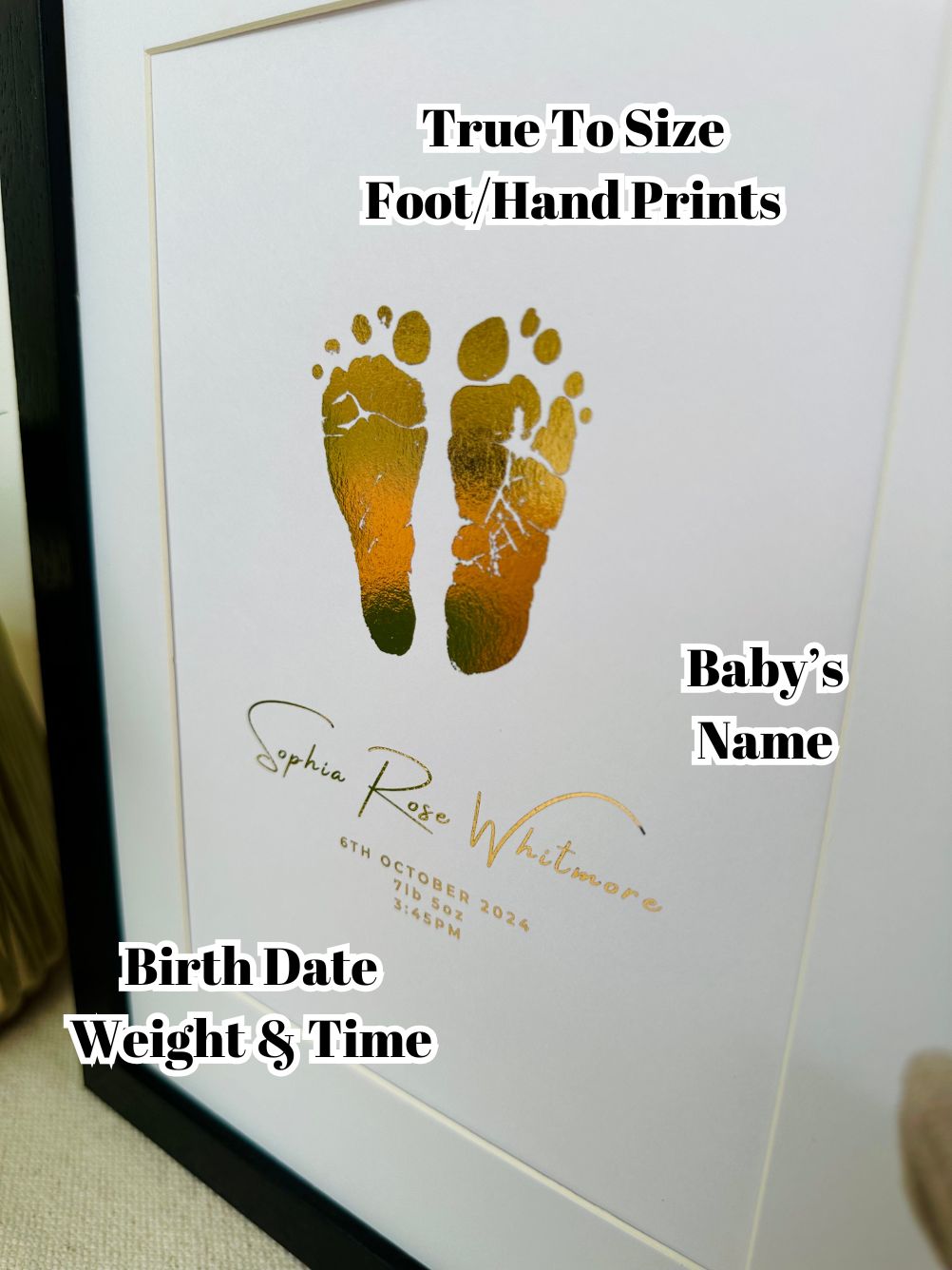 Foiled Baby Hand & Footprint Artwork, Kit Included