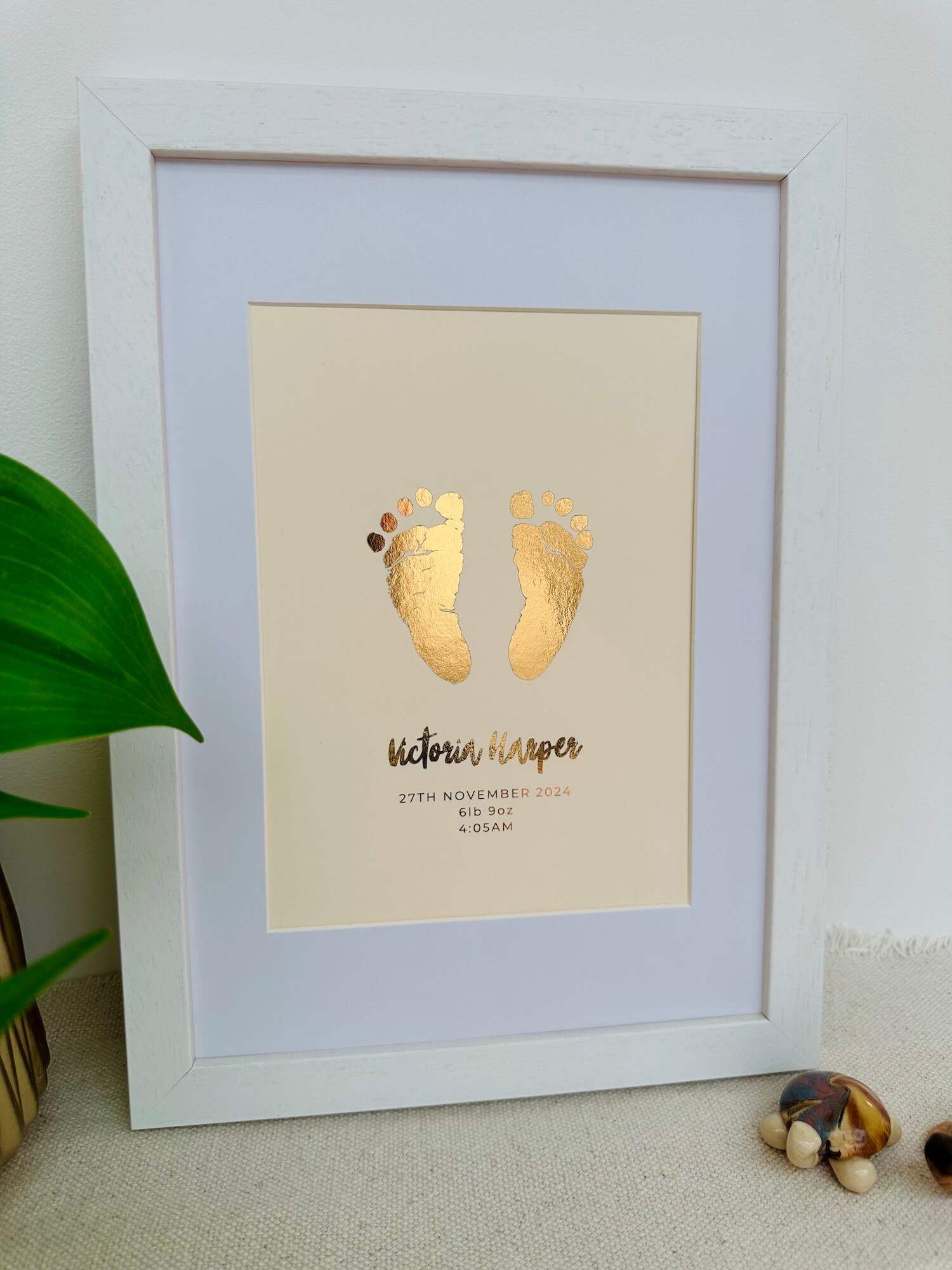 Foiled Baby Hand & Footprint Artwork, Kit Included