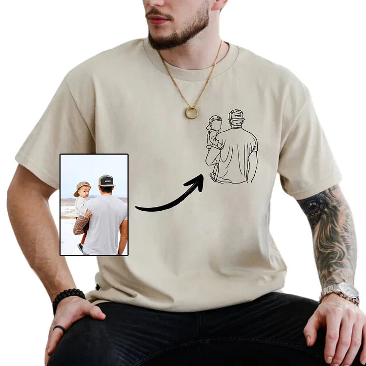 Custom Embroidered Portrait Photo Sweatshirt, Unique Gifts for Dad