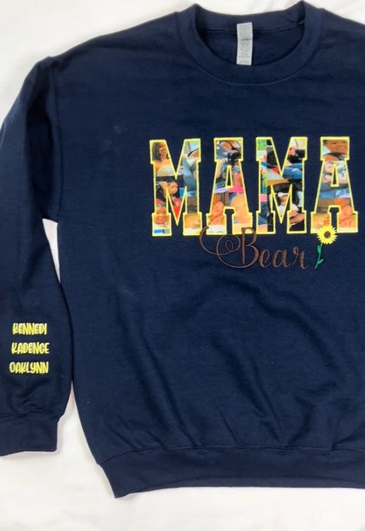 Custom MOM/MAMA/GRANDMA Image Embroidered Sweatshirt