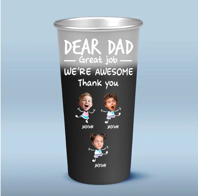 Custom Photo Our Child Might Be The Reason You Drink - Family Personalized Aluminum Changing Color Cup