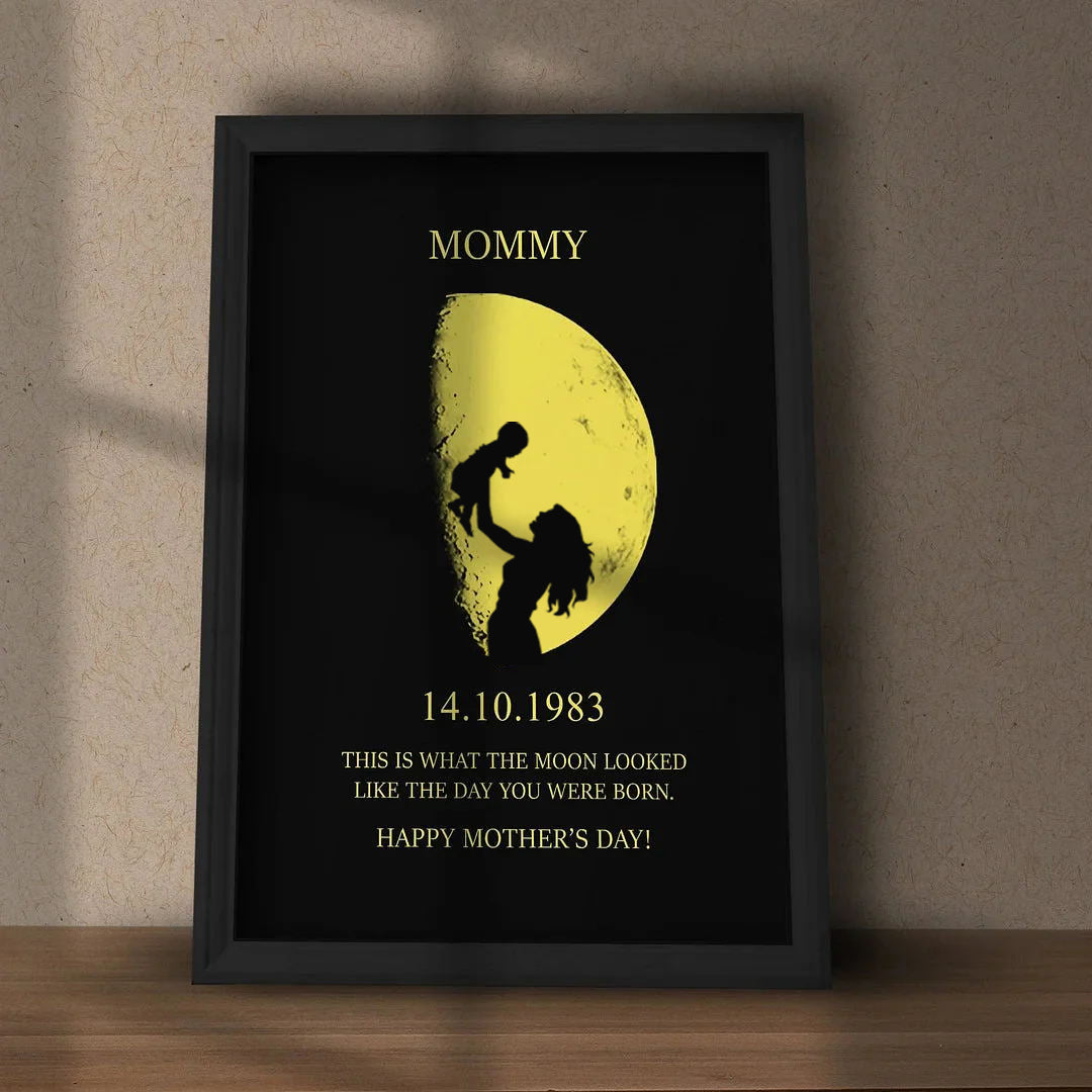 The Day You Were Born Gift - Personalized Moon Phase Wall Art Gift - Mother's Day Gift (Customized free)