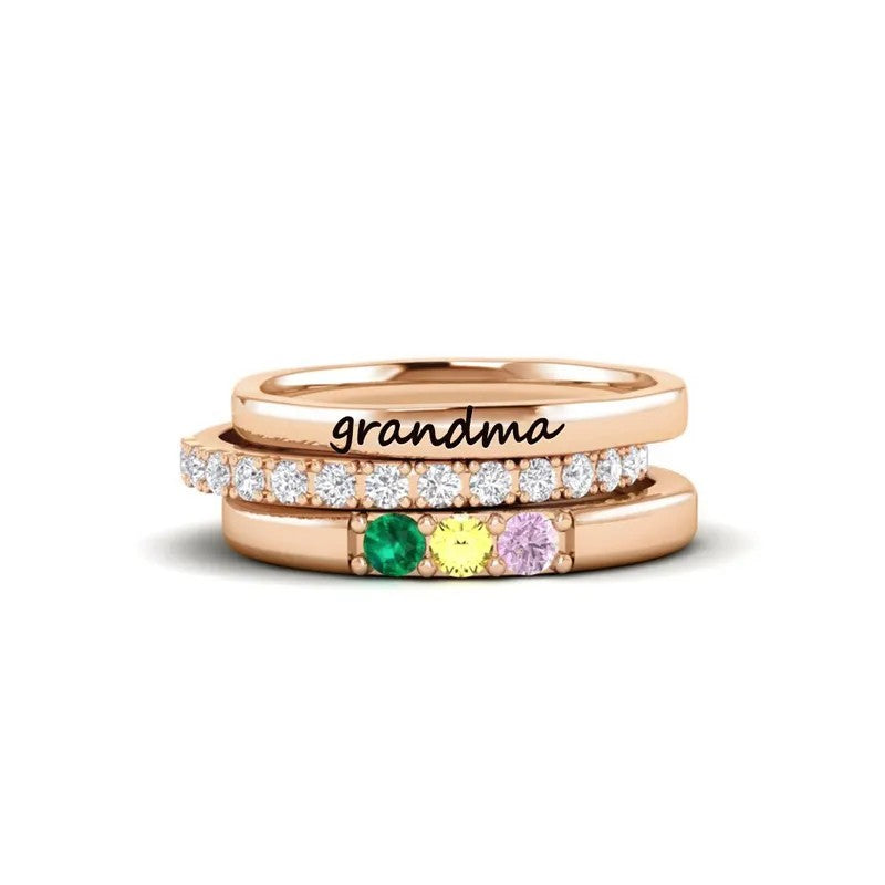 FOR GRANDMA/MAMA-CUSTOM WITH GRANDKIDS' BIRTHSTONES RING