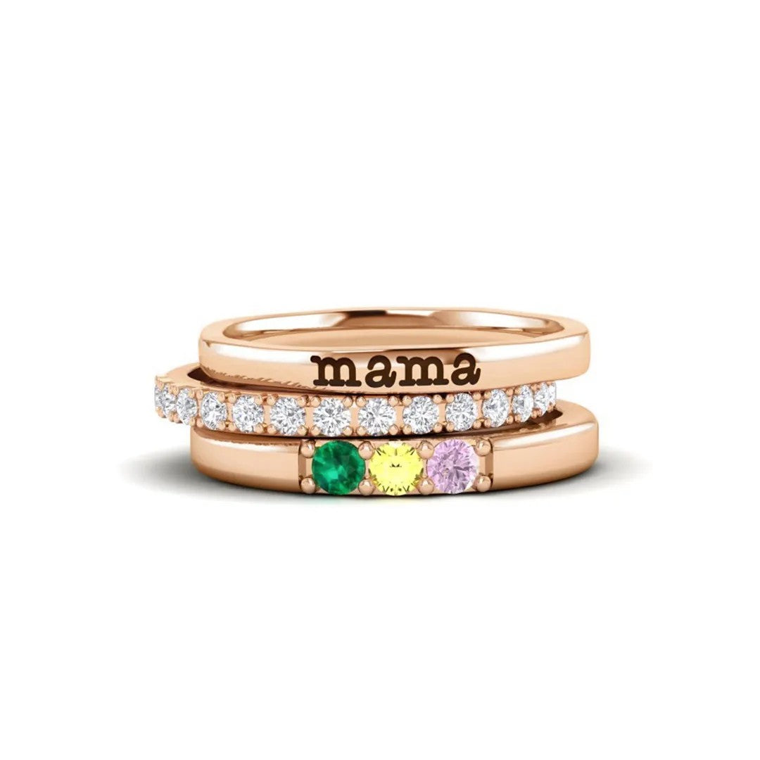 FOR GRANDMA/MAMA-CUSTOM WITH GRANDKIDS' BIRTHSTONES RING