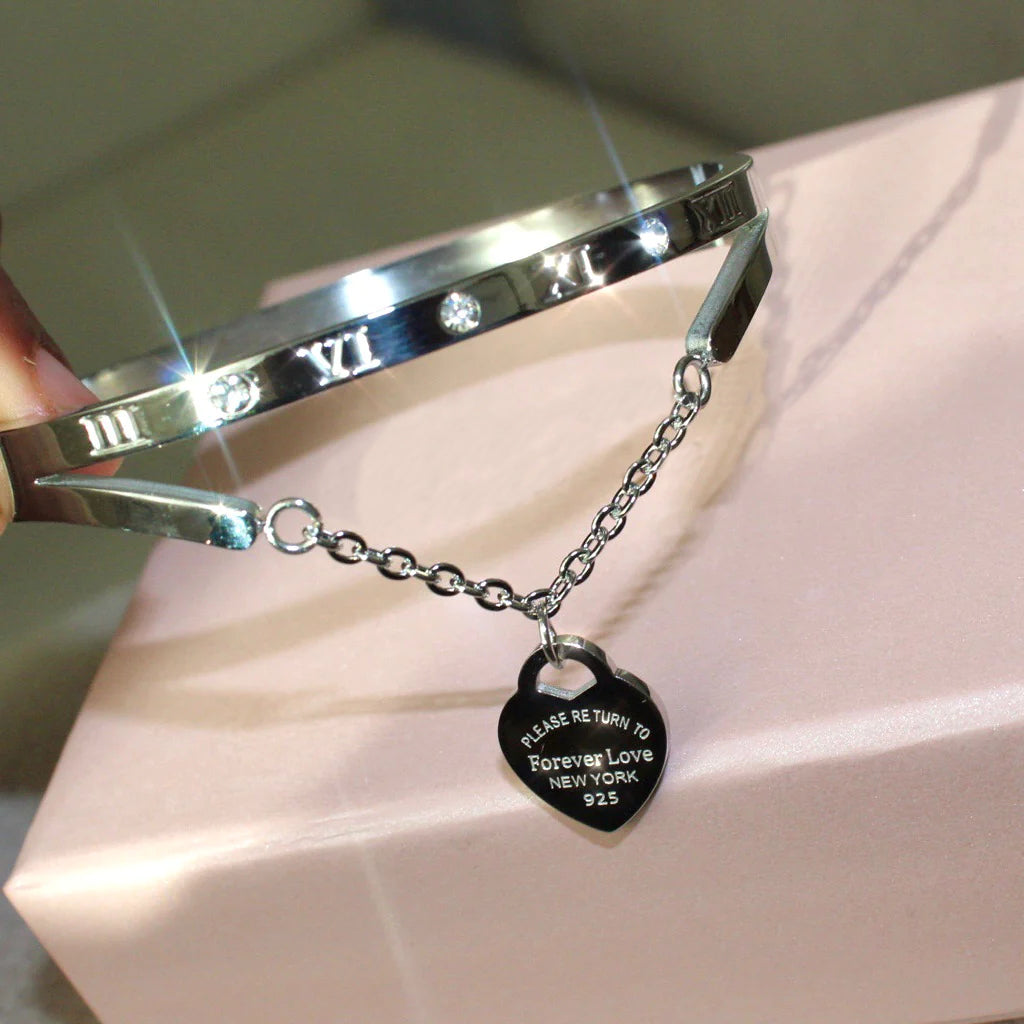 Customized Roman Numerals Forever Love Bracelet