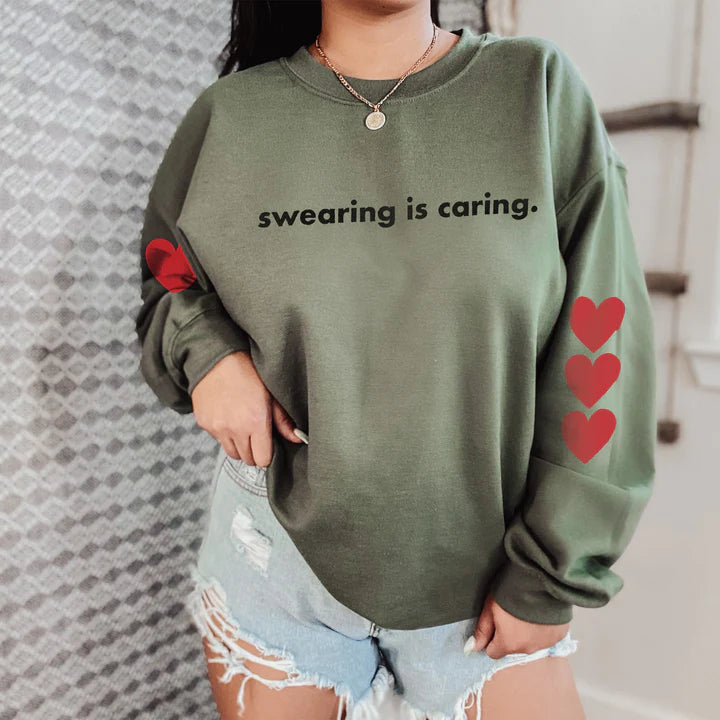 Unisex Swearing Is Caring Crew Sweatshirt