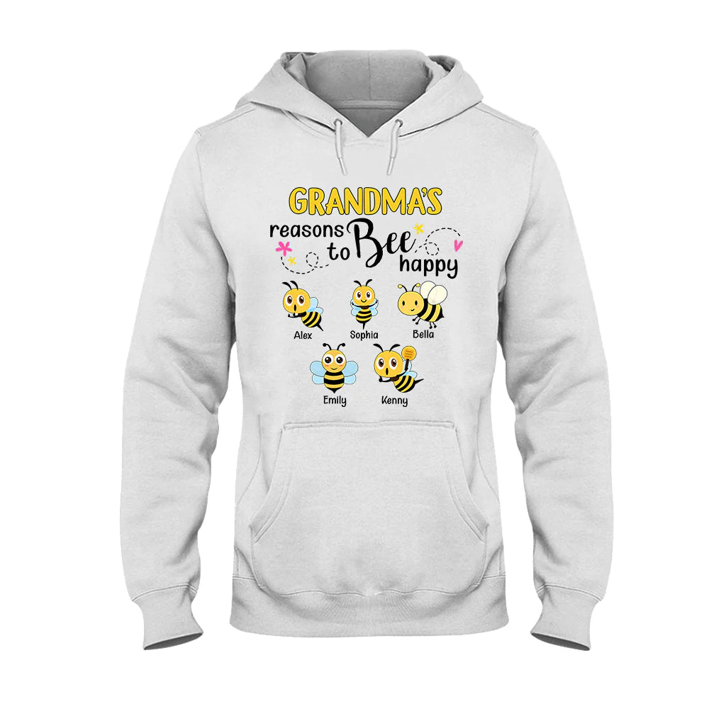 Grandma's Reasons To Bee Happy Personalized Bee T-shirt Hoodie