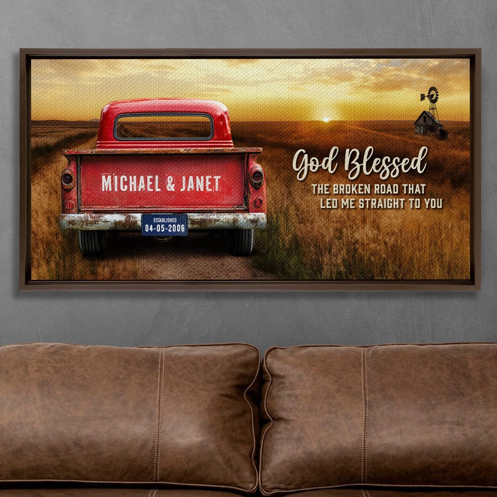 🚜 Custom Vintage Truck Farmhouse Canvas Gift 🚗